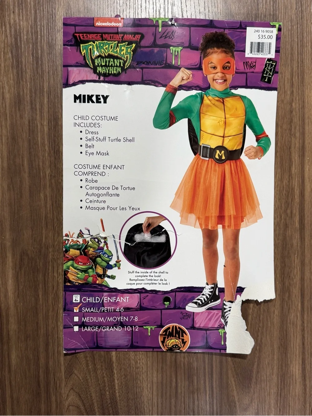 TMNT Michelangelo Costume, Girls Size Small, Like New!